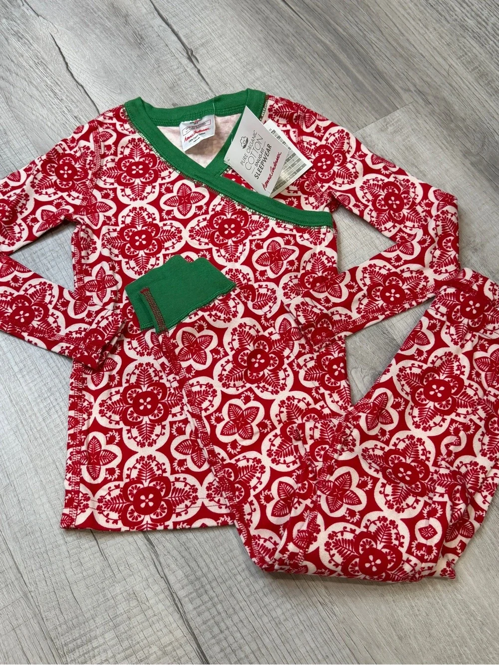 Hanna Andersson Organic Cotton Nordic Snowflake Pajama Set NEW SZ 100